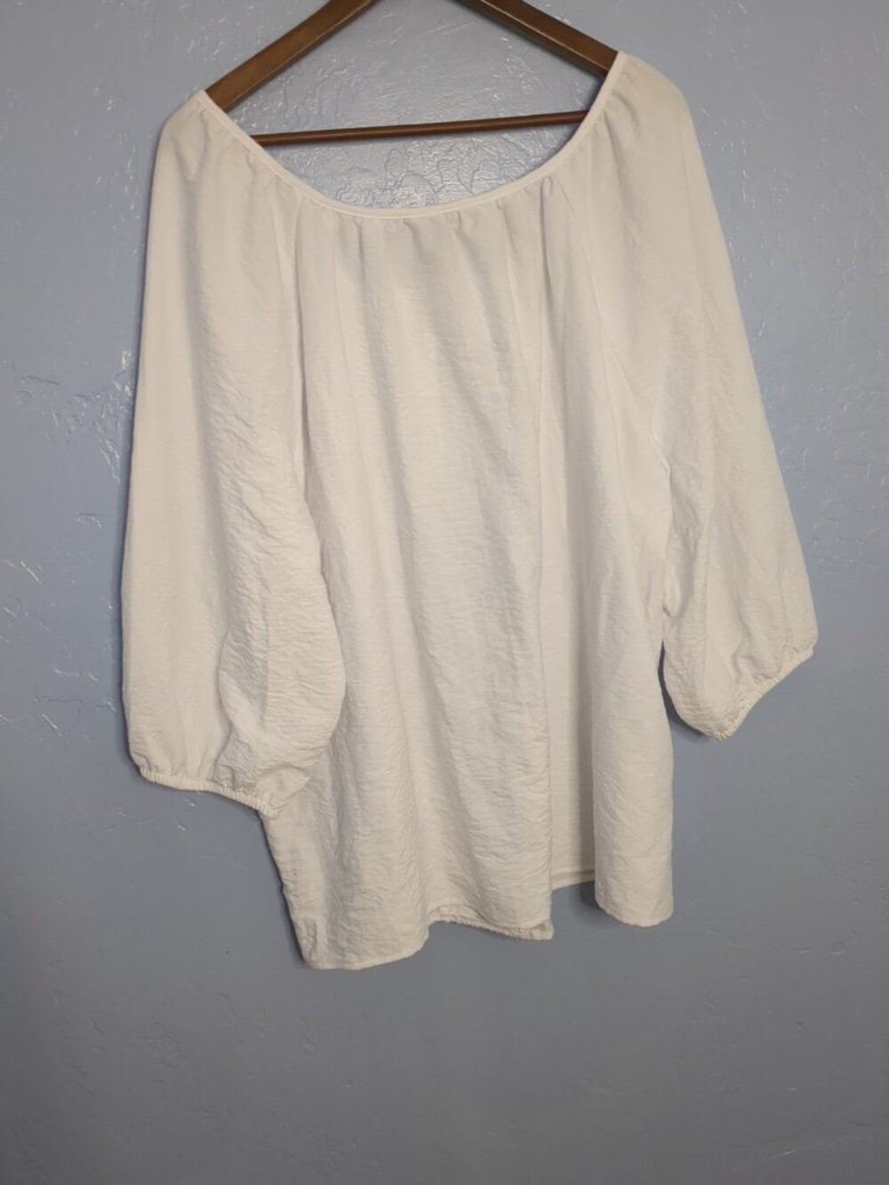 Olivia And Martin White Peasant Blouse Women Sz 3X Beach Summer Embroidered - Picture 7 of 12